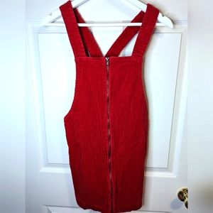 Forever 21 red corduroy full zip front jumper size small NWOT